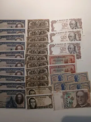 80 Billetes españoles.