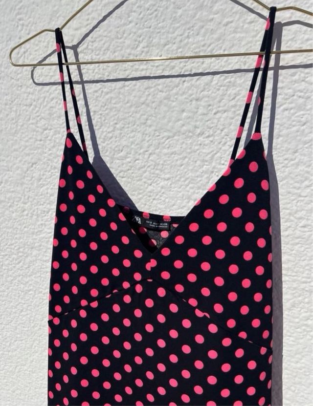 Vestido Zara lunares rosa y negro
