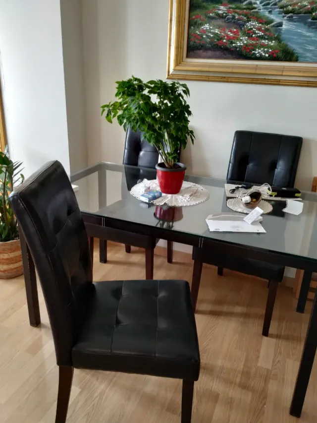 Mesa Comedor Cristal Negra