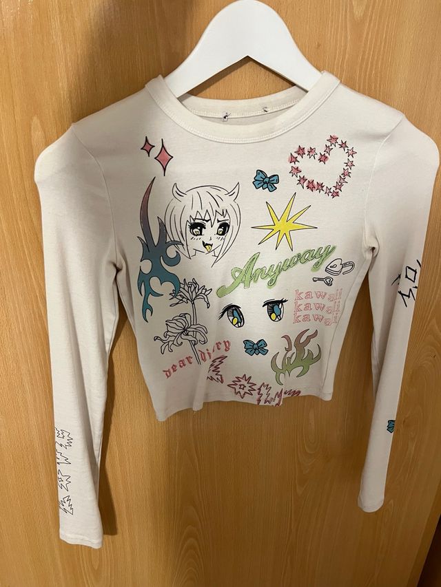 Camiseta manga larga con estampado anime