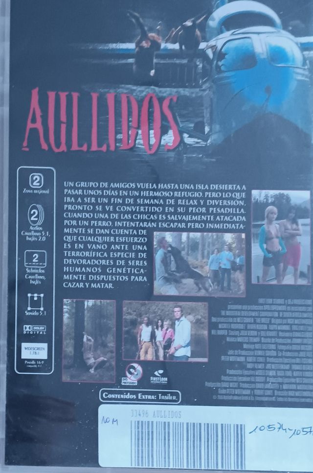 Película DVD Aullidos de terror. Wes Craven
