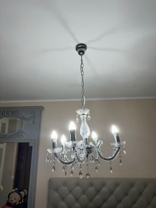 Lámpara araña cristal y metal