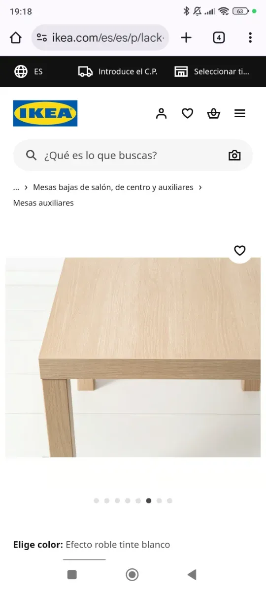 Tavolino LACK IKEA effetto rovere