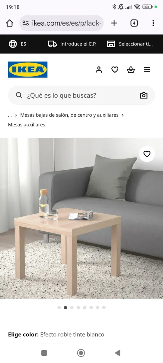 Tavolino LACK IKEA effetto rovere