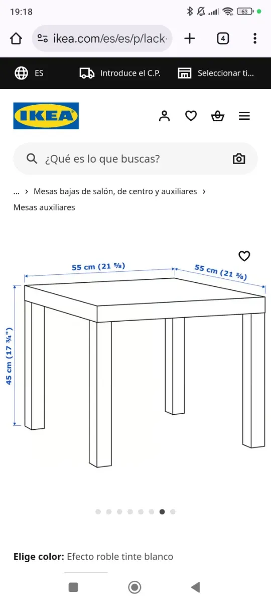 Tavolino LACK IKEA effetto rovere