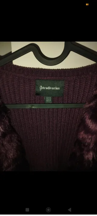 Chaleco punto y pelo morado