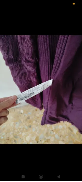 Chaleco punto y pelo morado
