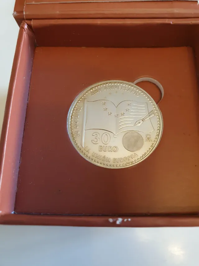 Moneda Plata 30€ Tratado Maastricht Banco España