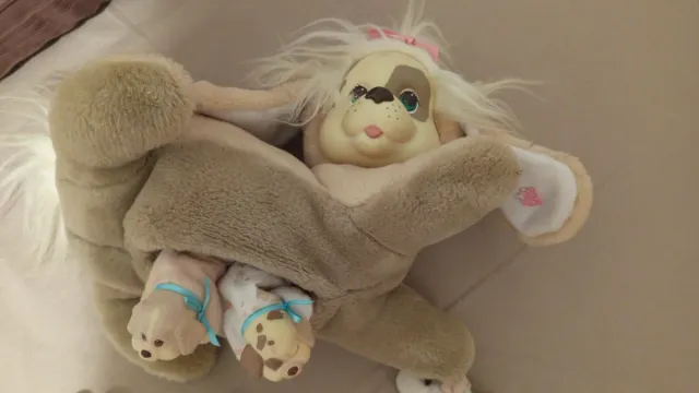 Peluche Perra con 5 cachorros