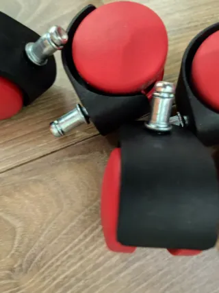 Set 5 Ruedas Silla Oficina Negro/Rojo Ikea