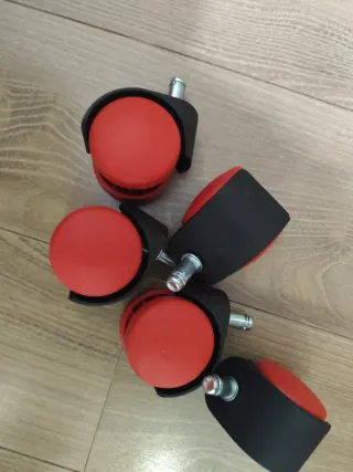 Set 5 Ruedas Silla Oficina Negro/Rojo Ikea