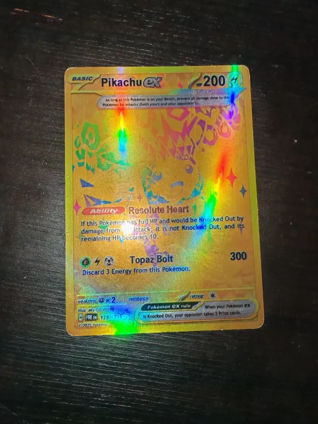 Carta Pokémon Pikachu EX Dorada