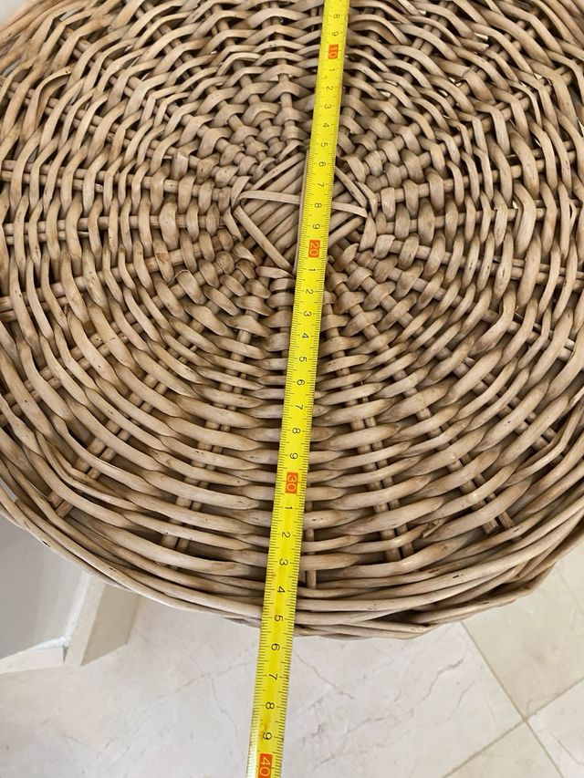 Cesta grande bambú mimbre con tapa