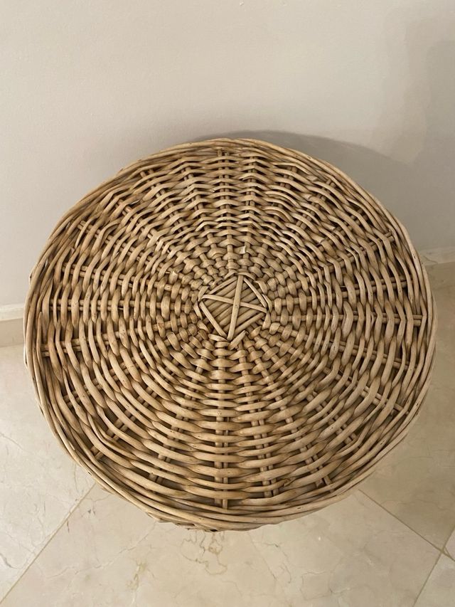 Cesta grande bambú mimbre con tapa