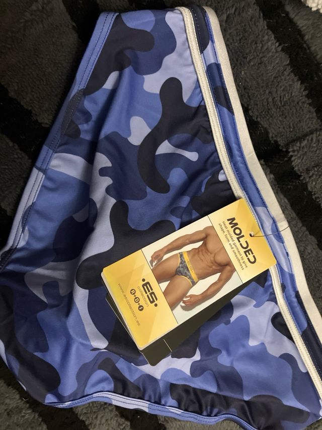 Bañador slip Es Collection azul y plata