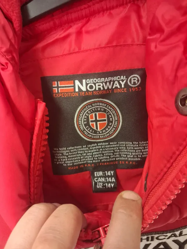 Abrigo Geographical Norway Rojo