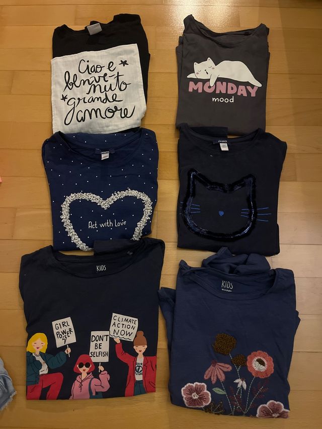 Lote 6 camisetas niña manga larga