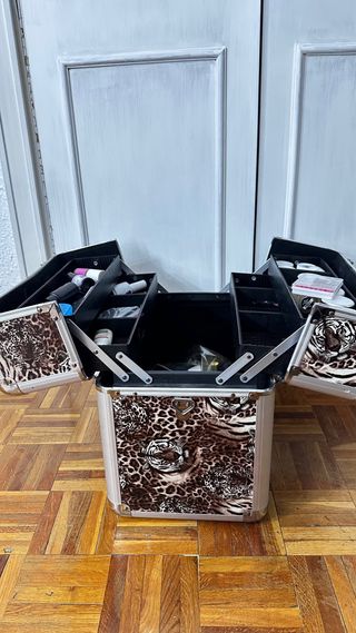 Maletín de leopardo de uñas estampado animal print