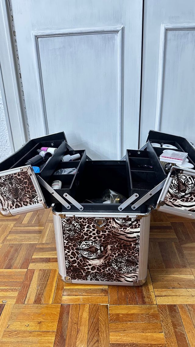 Maletín de leopardo de uñas estampado animal print