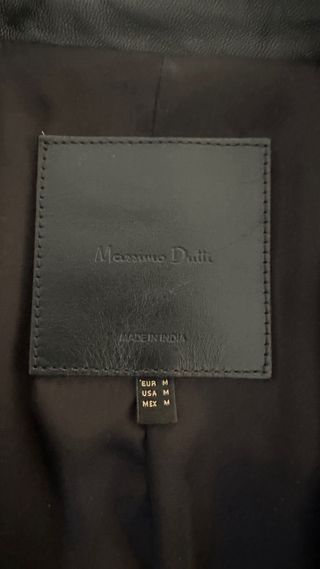 Chaqueta Piel Negra Massimo Dutti Talla M