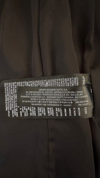 Chaqueta Piel Negra Massimo Dutti Talla M