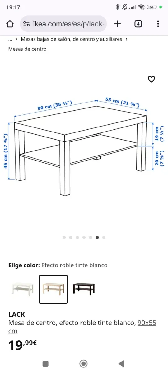 Tavolo da centro IKEA LACK rovere