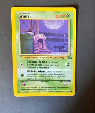 3 Carte Pokémon set Fossil, Muk prima ediz Ottime