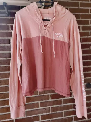 Sudadera Hollister color rosa asalmonado