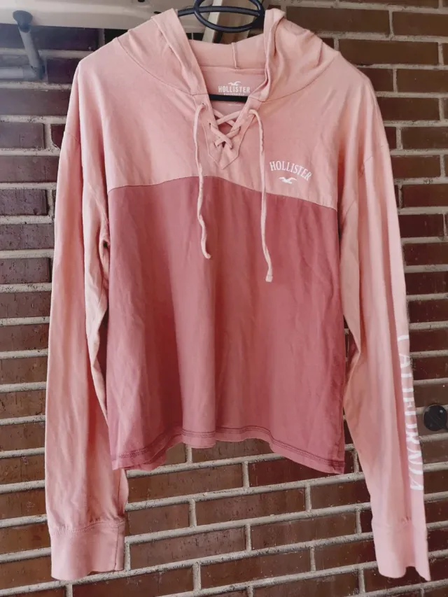 Sudadera Hollister color rosa asalmonado