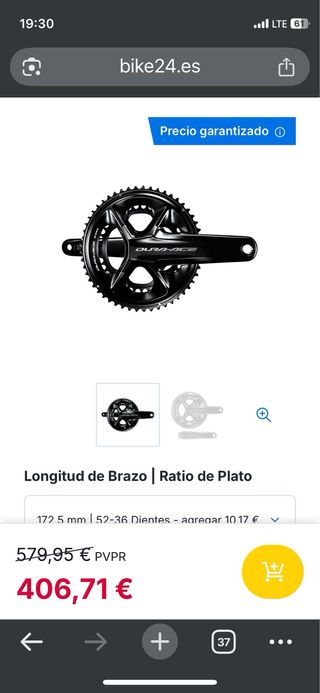 Bielas Shimano Dura-Ace 12v R9200 172,5mm 52/36