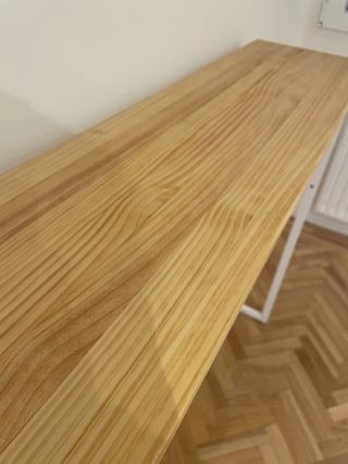 Mesa alta tipo barra madera y metal