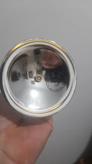 Portacandele in metallo e vetro blu