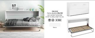 CAMA ABATIBLE HORIZONTAL 90x190 TUCO