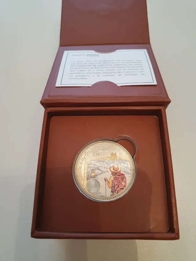 Moneda Plata 30€ Peregrino Camino Santiago