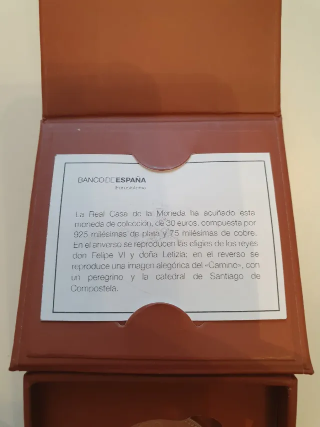 Moneda Plata 30€ Peregrino Camino Santiago