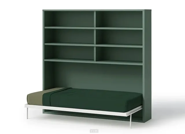 Cama Abatible 90x190 con Librería Nova