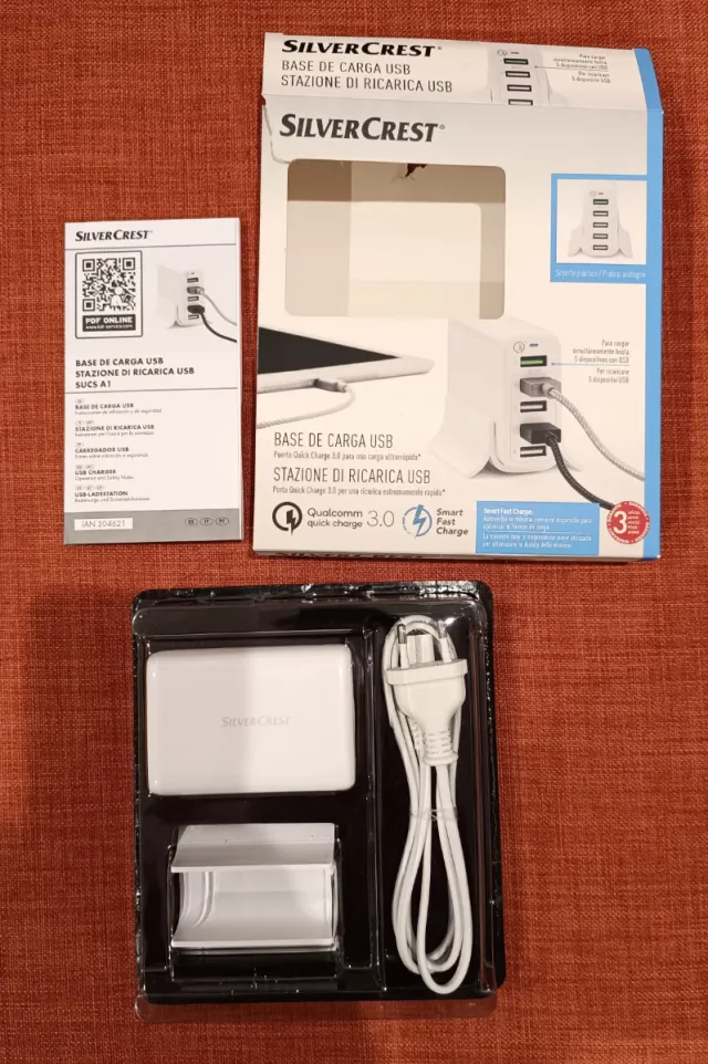 Silvercrest Base de Carga USB 5 Puertos