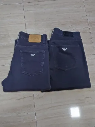 2 Pantalones Armani Hombre Azul noche/negro