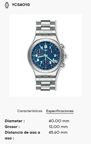 Swatch Irony YCS401G Cronógrafo Azul 1998