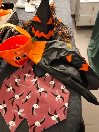 Disfraz Halloween Sombrero , Calabaza , chaleco,e