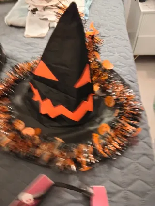 Disfraz Halloween Sombrero , Calabaza , chaleco,e