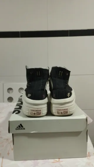 Converse negras plataforma T36