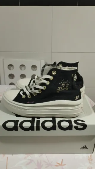 Converse negras plataforma T36