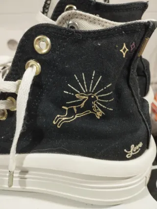 Converse negras plataforma T36