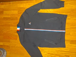 Sudadera Le Coq Sportif Negra Cremallera Tricolor