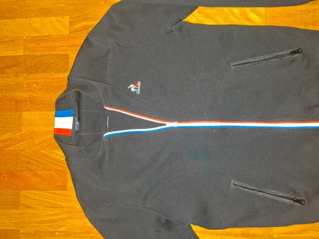Sudadera Le Coq Sportif Negra Cremallera Tricolor