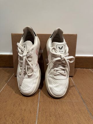 Zapatillas Trainers Veja V10 Talla 36 Rosa Blanco