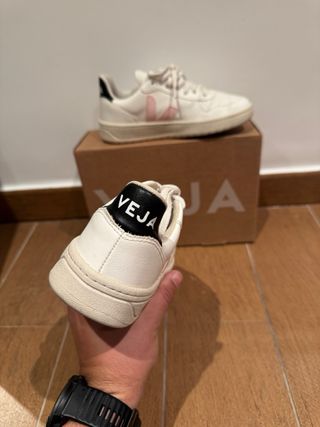 Zapatillas Trainers Veja V10 Talla 36 Rosa Blanco