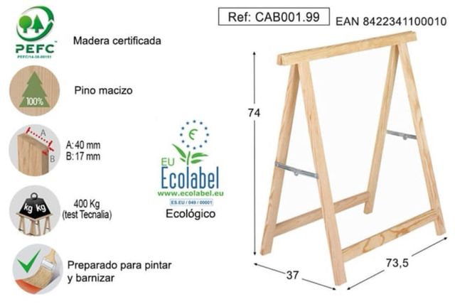2 caballetes de madera Astigarraga