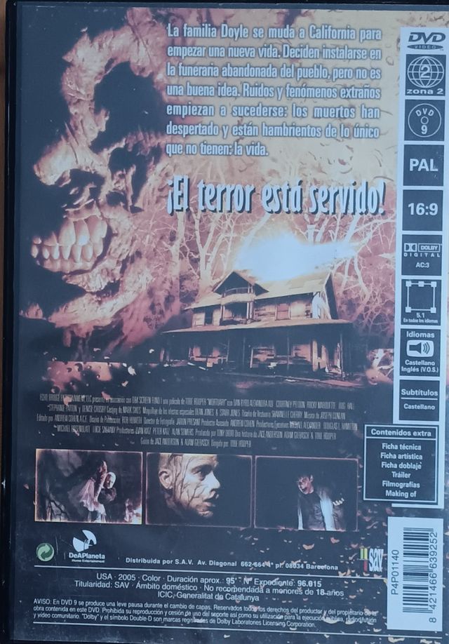 DVD de Terror Mortuary Tobe Hooper